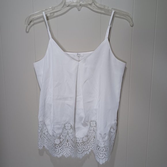 Soprano White Lace Trim Camisole Tank Size Small - Picture 2 of 7